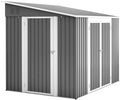 phosir Cobertizos de almacenamiento, Caseta de jardín de metal, 1, 8 x 2, 4 m, gran cobertizo con cerradura con doble puerta, resistente al agua y