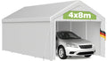 Kidsgigglz Cochera, Carpa de almacenamiento XXL de 4 x 8 m con lona de polietileno resistente a los rayos UV, resistente al agua, construcción de