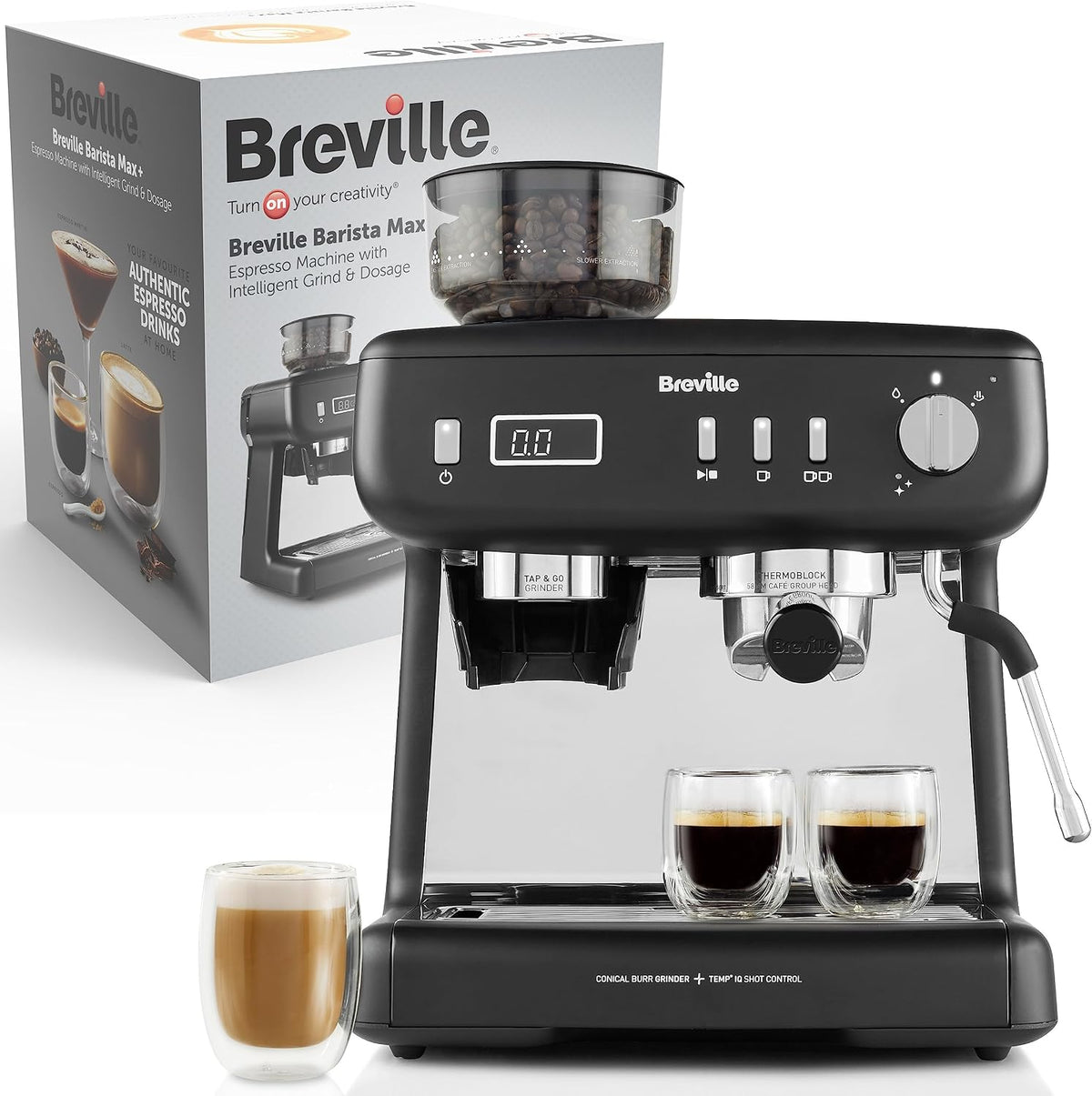 Máquinas de café espresso a vapor Breville, Barista Max+ cafetera espresso