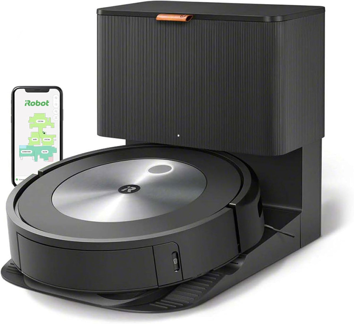 iRobot Robot aspirador, con conexión Wi-Fi Roomba J7+ Grafito con Vaciado automático de la Suciedad, Dos cepillos de Goma multisuperficie, Ideal para