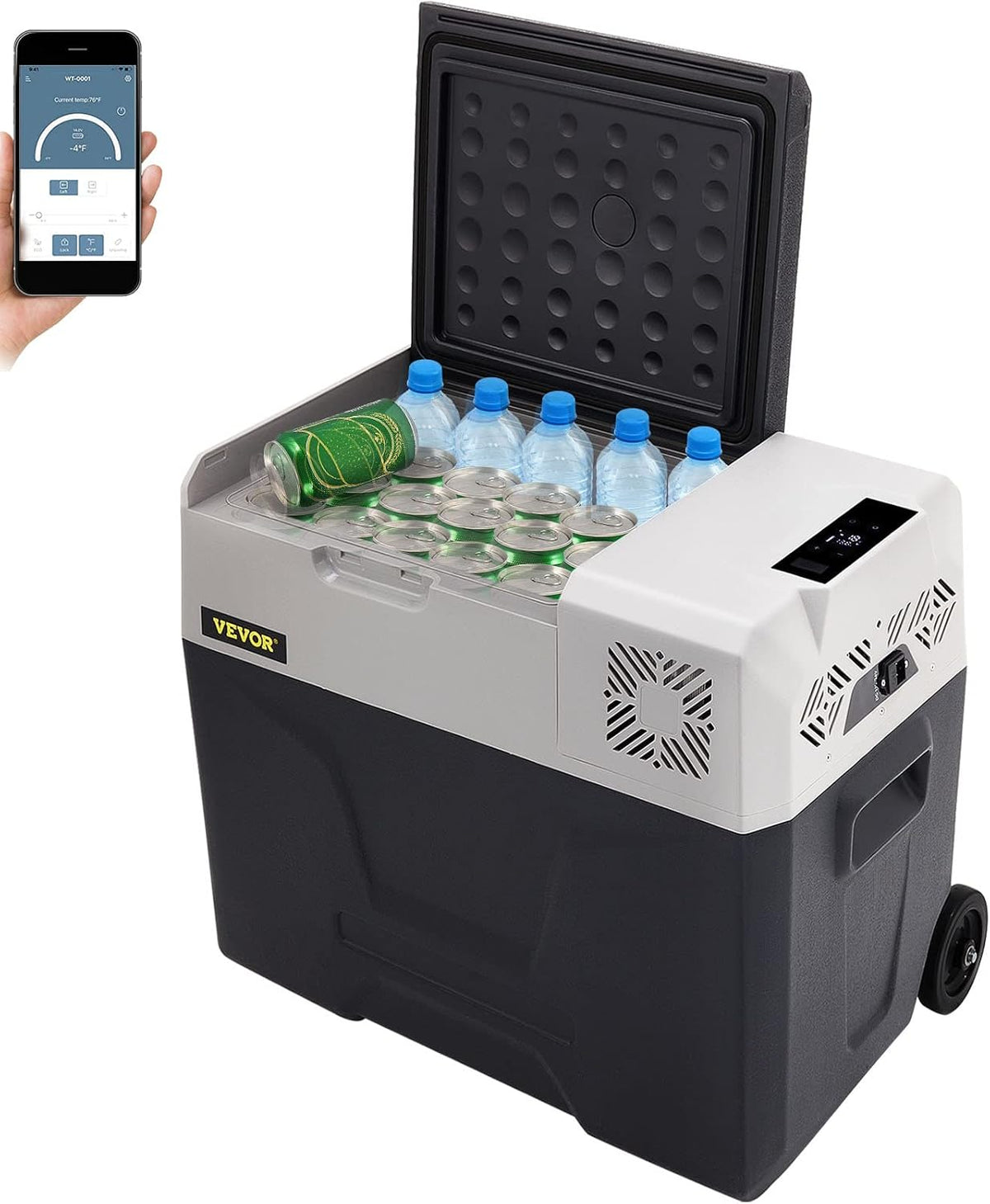 VEVOR Nevera portátil, Nevera Termoeléctrica Portátil 50 L Nevera de Viaje para Coche Nevera Portátil Eléctrica de Viaje para Coche Mini Refrigerador