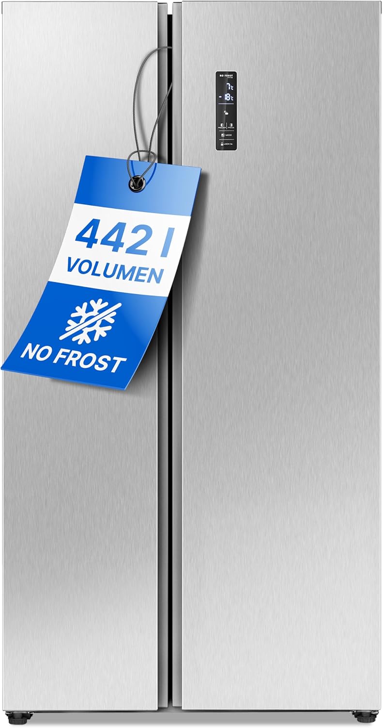 Bomann Frigorífico combi, ® Side by Side Cool Freezer Combination, No Frost, 442 L Capacity, Fridge with MultiAirflow Technology, Consumption 287 kWh