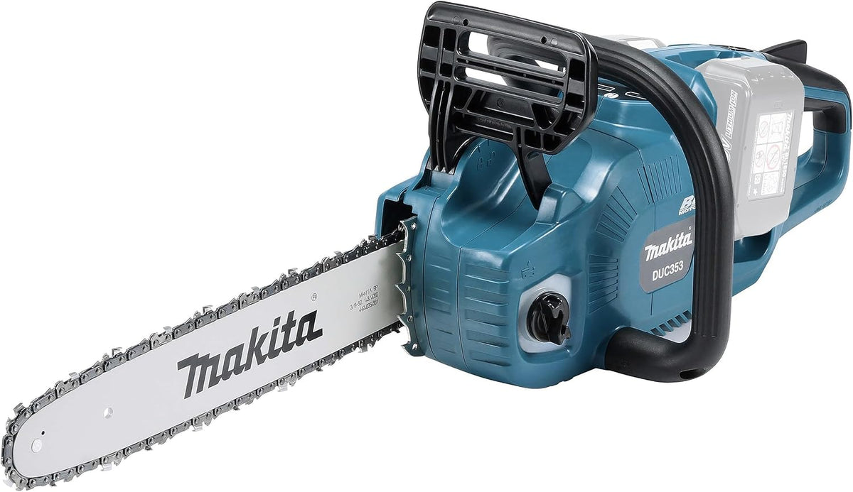 Makita Motosierra, DUC353Z Battery-Operated Chainsaw, 2 x 18 V (without Battery or Charger)