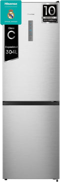 Frigorífico combi Hisense, RB390N4BCC - Frigorífico Combi, No Frost, Inverter, Eficiente Clase C, Capacidad 304 L, 186 cm Al, Cajón Verduras, 4