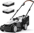 Cortacéspedes rotativo Cortacésped con batería, 2 x 20 V, 38 cm de ancho de corte, sin escobillas, hasta 300 m², cesta de 40 L, altura de corte de 25