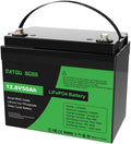 DATOUBOSS Baterías de ciclo profundo, Batería Litio 12V 50Ah LiFePO4, BMS 50A incorporado, celdas de litio Grade-A, 15000 ciclos y 10 años de vida