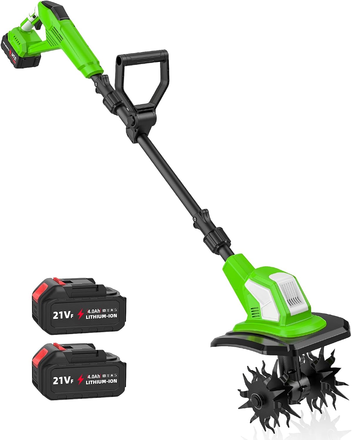 buusace Aradora, 90-140 cm Gartenfräse Electrisch, BodenfräSe, Bodenhacke - 600 W, 4 ruedas dentadas extraíbles, 360 rpm, 24 cm de profundidad de