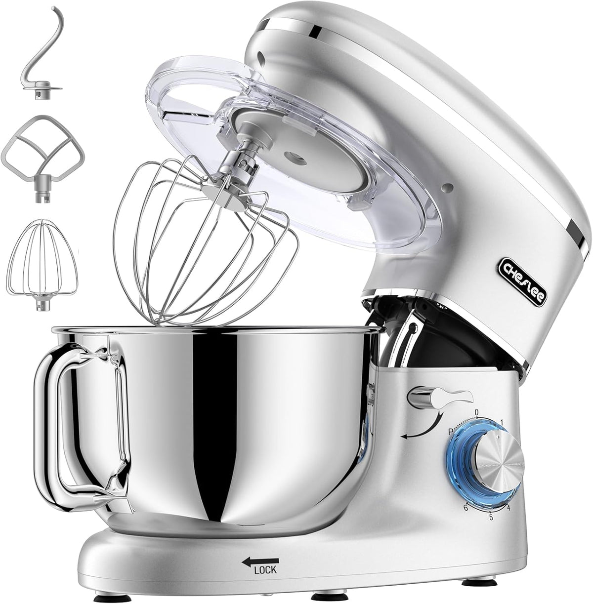 Batidoras amasadora Batidora Amasadora Profesional, 2000W Amasadora Pan Repostería, 6.2 L Bajo Ruido Robot de Cocina Multifunción, Gancho para Masa
