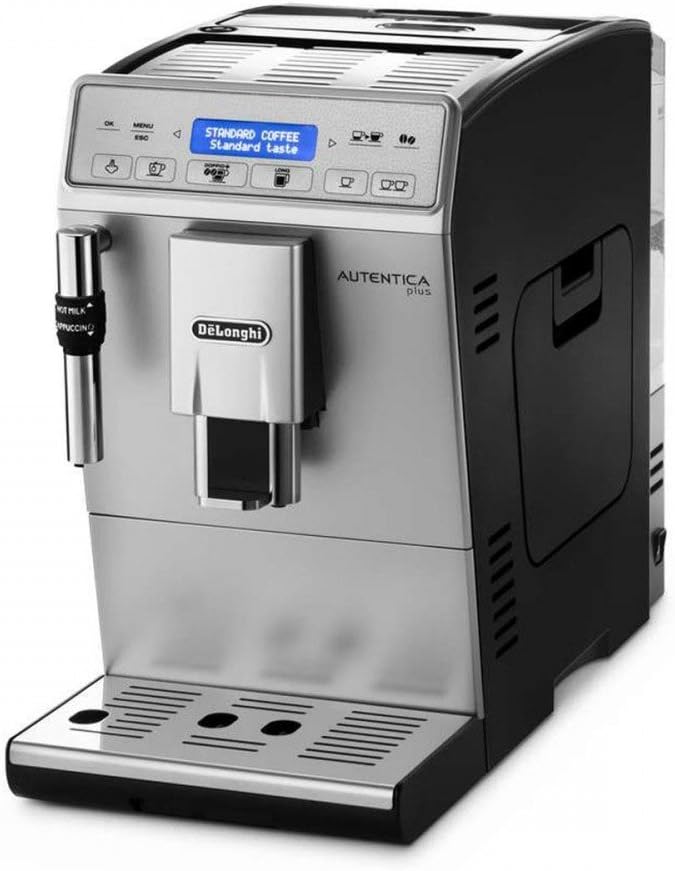 Cafetera automática De'Longhi, Autentica Plus - Cafetera Superautomática Espresso y Cappuccino, Depósito de Agua 1.4 L, Pantalla LCD y Panel Táctil