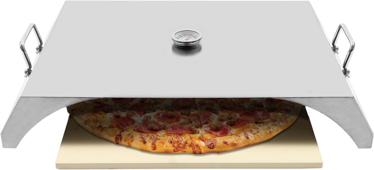 panfudongk Hornos individuales para pizza, Horno para pizza con piedra para pizza para barbacoa y horno de gas, ideal para horno de leña y camping