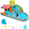 VEVOR Castillos y colchonetas hinchabl, Castillo Hinchable 455 x 390 x 238 cm, Parque Infantil Inflable con Tobogán Acuático, Rebotes, Piscina de