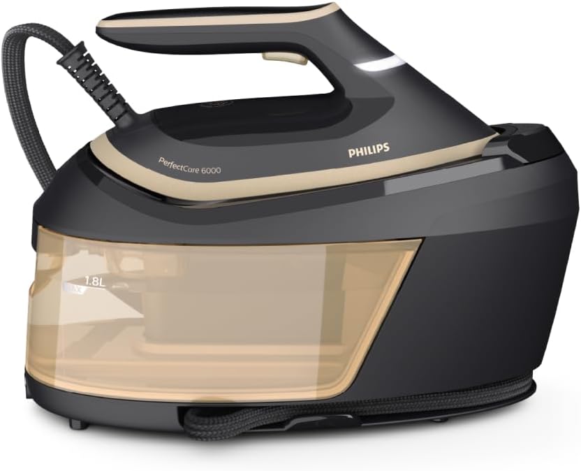 PHILIPS Centros de planchado, 6000 Centro de Planchado OptimalTEMP, 8 bares, 1, 8L, Negro