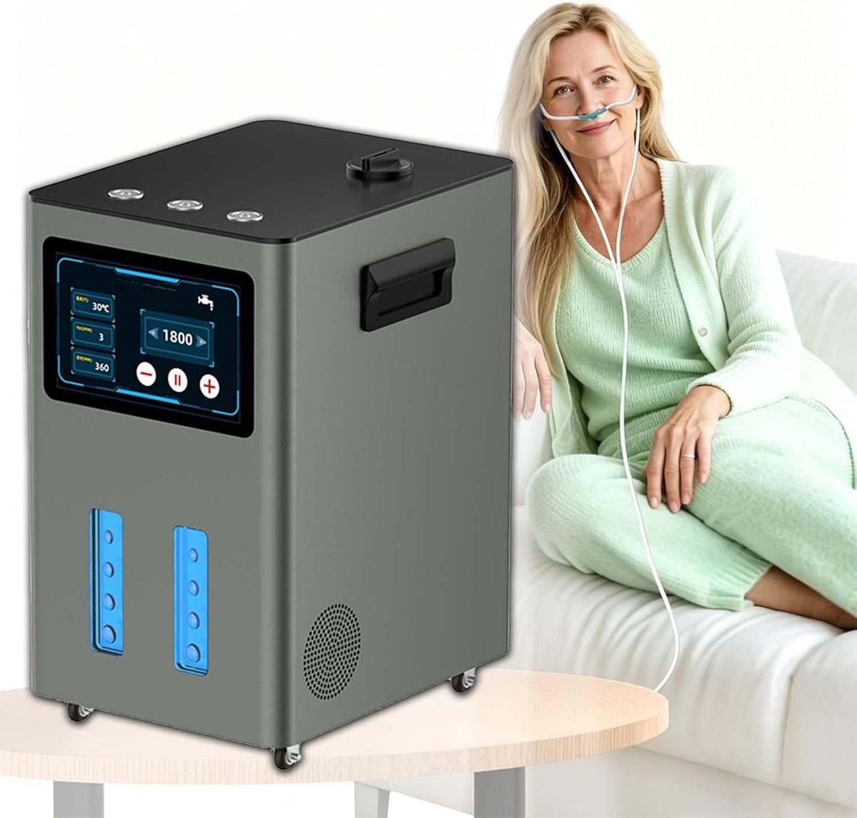 Inhaladores eléctrico CUTANGELAR, Dispositivo De Hidrógeno De Alta Pureza, Inhalador De Hidrógeno, 99.99% H2, Caudal Máximo De 4200 Ml/Min, Siste-ma