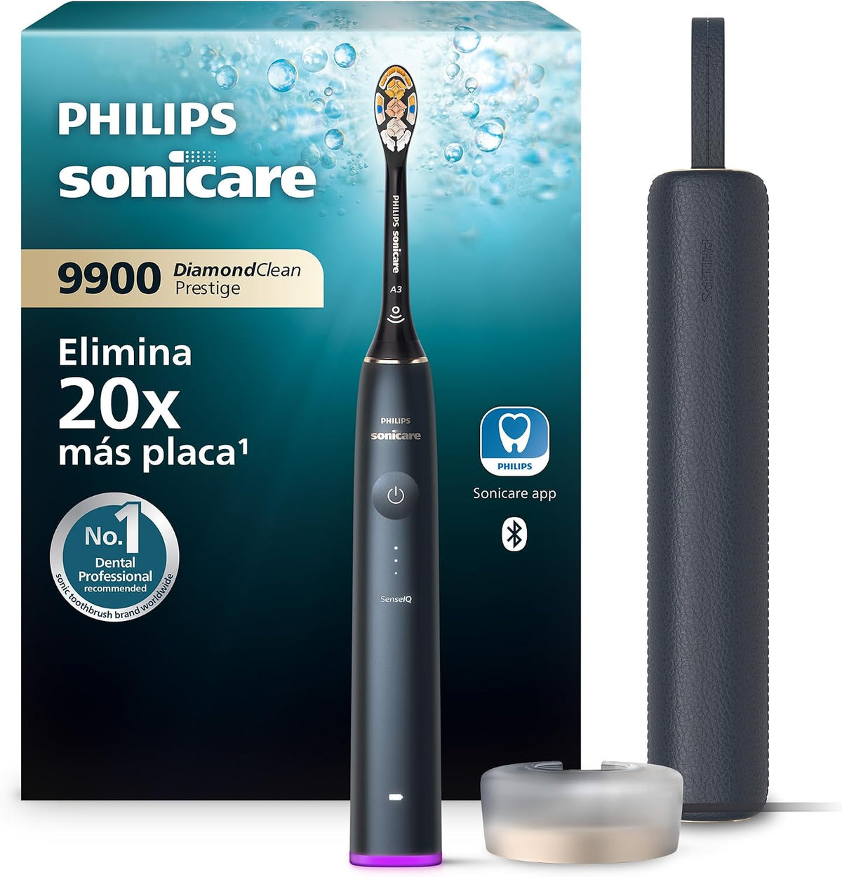PHILIPS HX9992 Cepillos de dientes eléctricos sónico, Sonicare DiamondClean Prestige 9900: cepillo dental eléctrico sónico con un cabezal de cepillado
