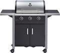 Enders Parrillas de propano, Chicago 3 Barbacoa de gas, BBQ gas con 3 fuegos y parrilla de acero, Tapa de acero inoxidable con termómetro, mesas