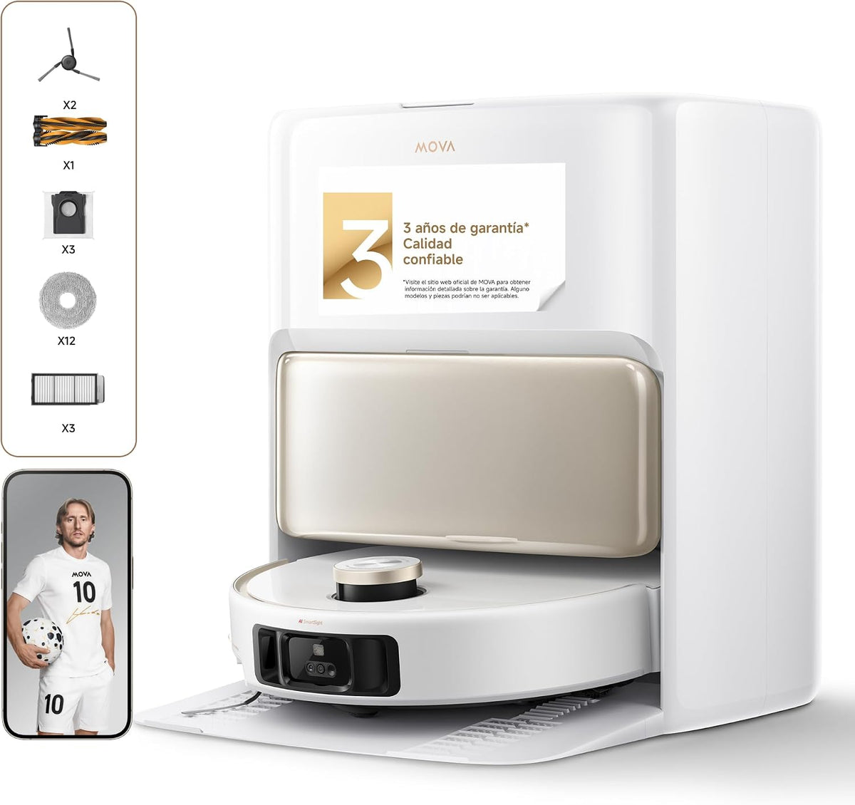 MOVA Robot aspirador, V50 Ultra, Robot Aspirador, Blanco