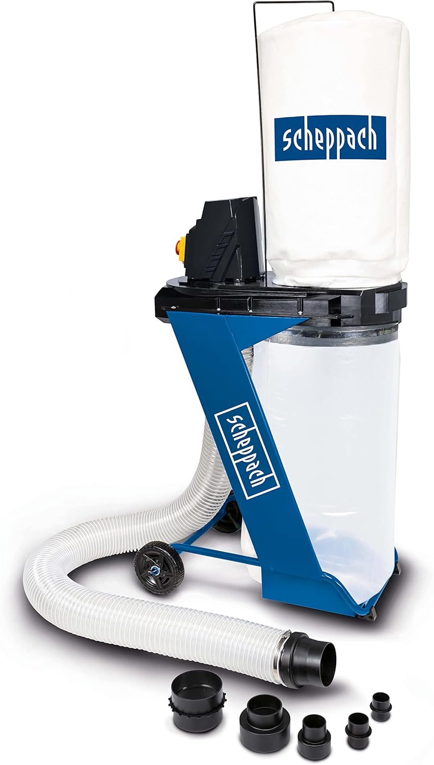 Aspiradoras de trineo Scheppach, DC500 - Sistema de succión con 4 adaptadores (Potencia: 550 W, Bolsa de recuperación de 75 L, colector de succión Ø