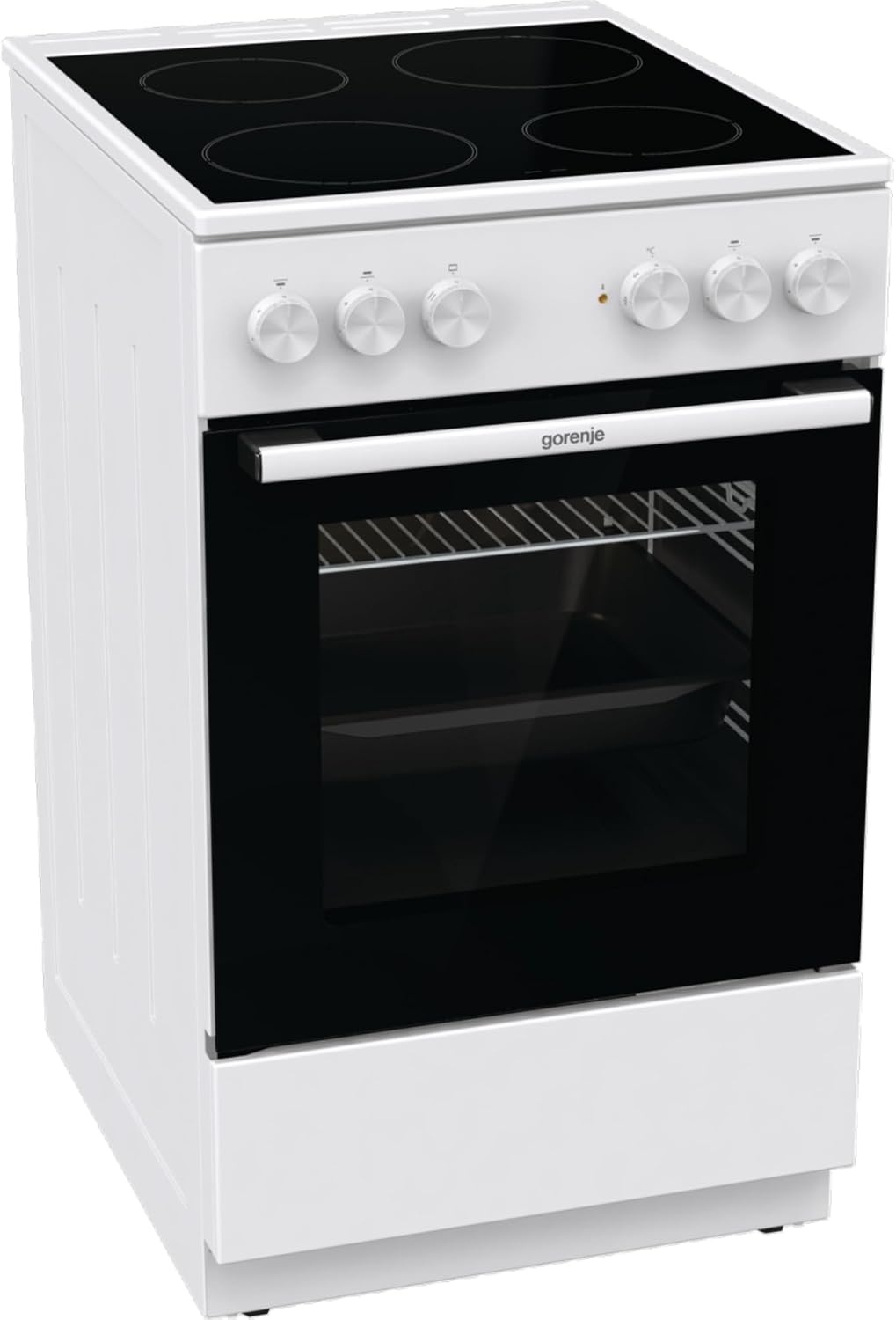 GEC5A de Gorenje, placa de cocina, 21 WG - Estufa eléctrica de pie con vitrocerámica, 50 cm, 74 litros, PerfectGrill, modo pizza 300 °C, AquaClean
