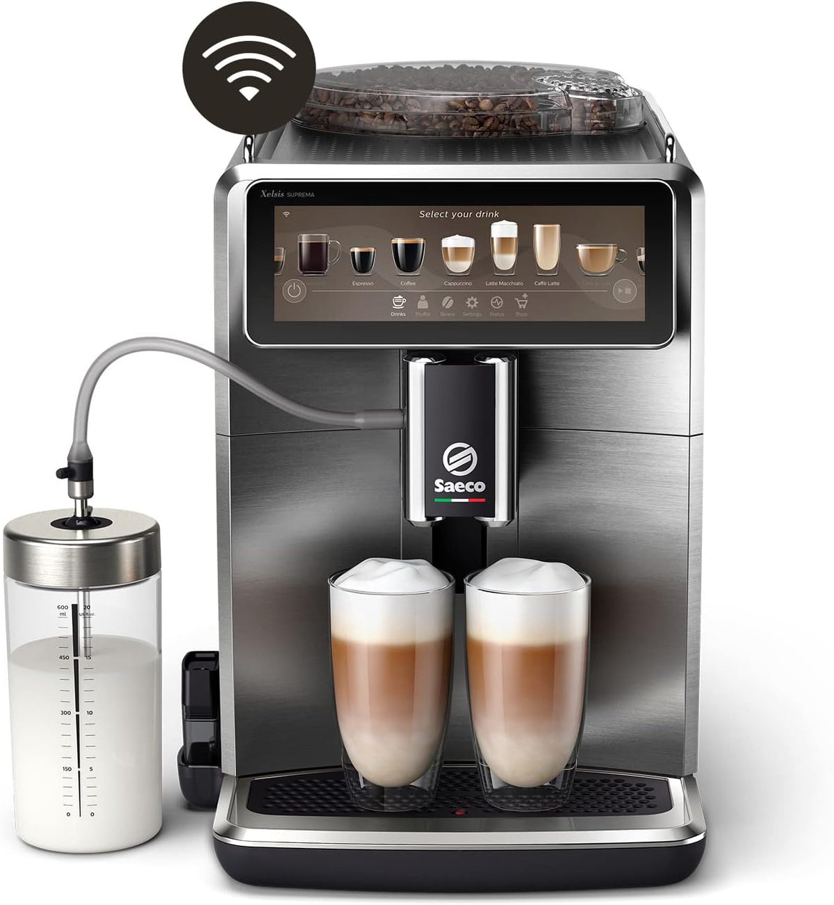 Cafetera automática Saeco Xelsis Suprema Cafetera Superautomática - Wi-Fi Integrado, 22 Variedades de Café, Pantalla Táctil Intuitiva 7.8', 8 Perfiles