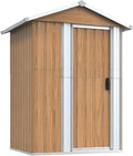 Cobertizos de almacenamiento de Generic, Casa Jardín Marrón 126x97.5x177 cm Galvanizado Acero Almacenamiento