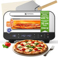 Azmsary Hornos individuales para pizza, Horno de pizza eléctrico, 6 programas, 1700 W, máx. 450 °C, apto para pizzas de 32 cm, Multifunción 5 en 1