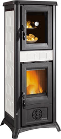 La Nordica Hornos chimenea, Gemma Forno 165 Elegance Infinity - Estufa de leña con compartimento para horno, hierro fundido esmaltado, 120 mm, tubo de