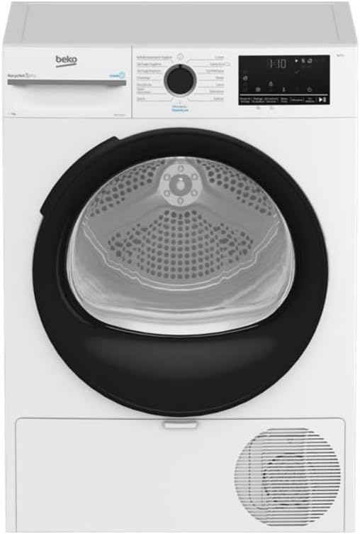 Secadora con bomba de calor Beko, b300 D3H27493W - Secador de ropa con bomba de calor (7 kg, 60 cm), color blanco