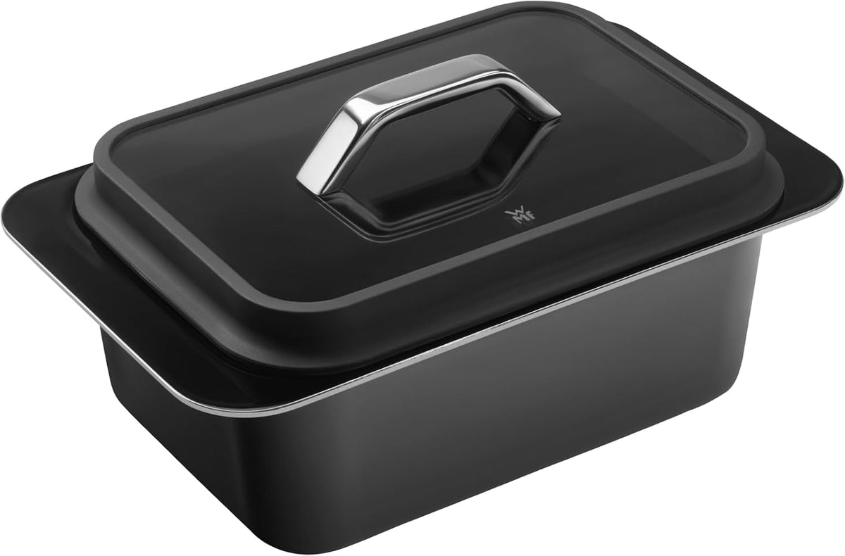 WMF Bandejas para horno, Fusiontec - Cacerola de inducción (38 x 24 x 18 cm, tapa de cristal, cacerola de cerámica de alta tecnología, para cocina